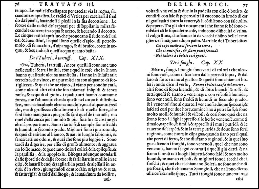 I Tartufi dall'edizione del 1576 dell'opera del Savonarola