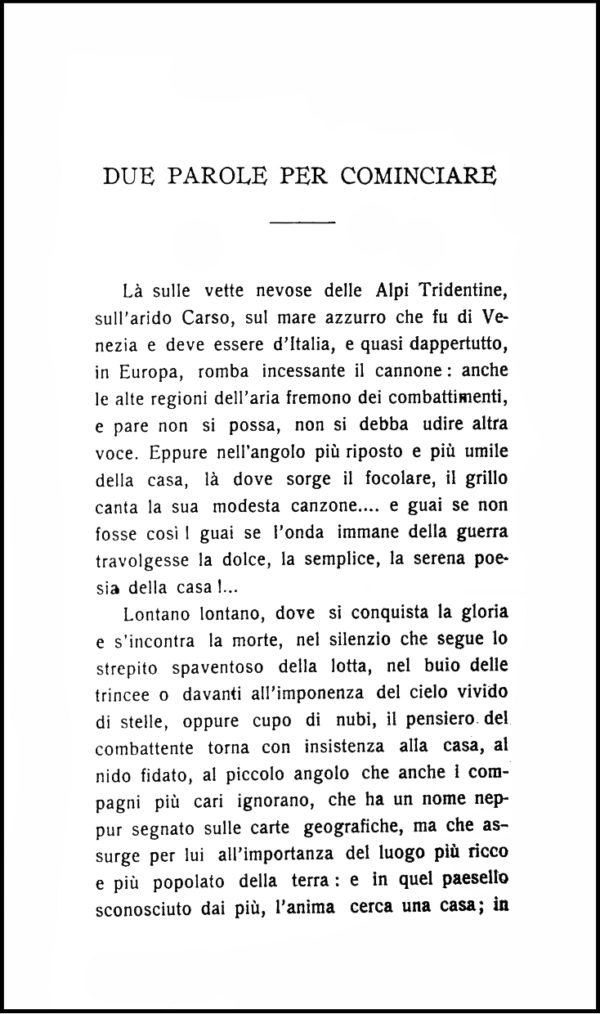 Grillo del Focolare, 1917. Prefazione.