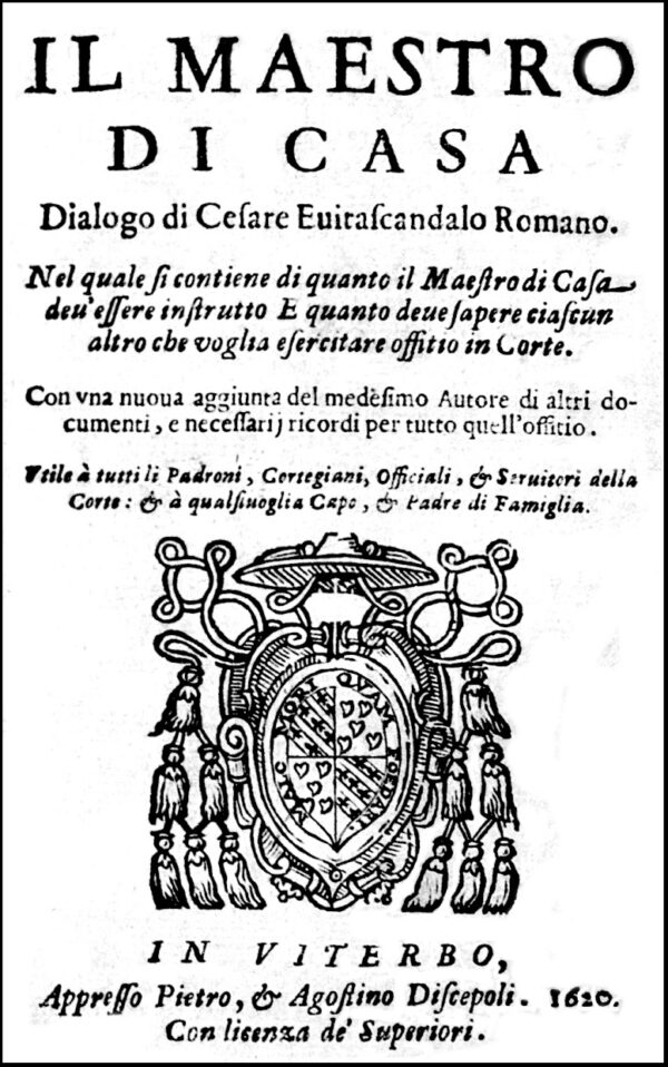 Evitascandalo, Il Maestro di Casa, 1620