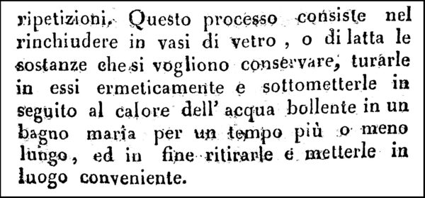 Arte di conservare gli alimenti, 1824. La prima attestazione dell'uso della latta.