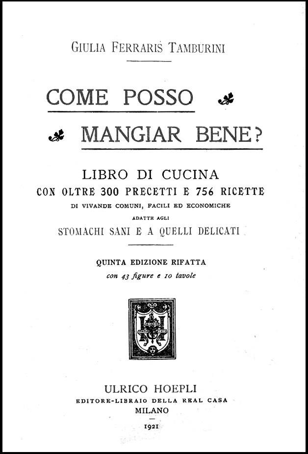 Giulia Ferraris Tamburini, Come posso mangiar bene, 1921